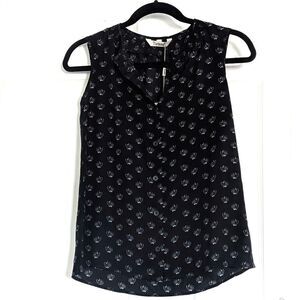 Tucker Sleeveless Classic Top Inked Batik in Crepe de Silk Floral Print Smock